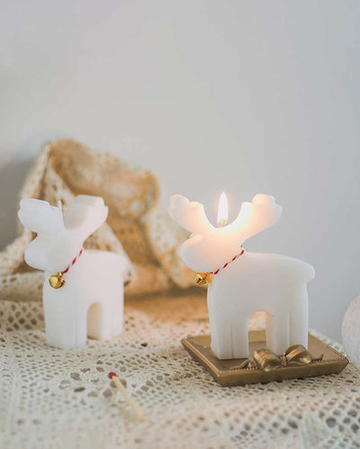 Festive Reindeer Soy Wax Candle | Set of 2 | 7.62 x 10.16 cm / 3 x 4 inches