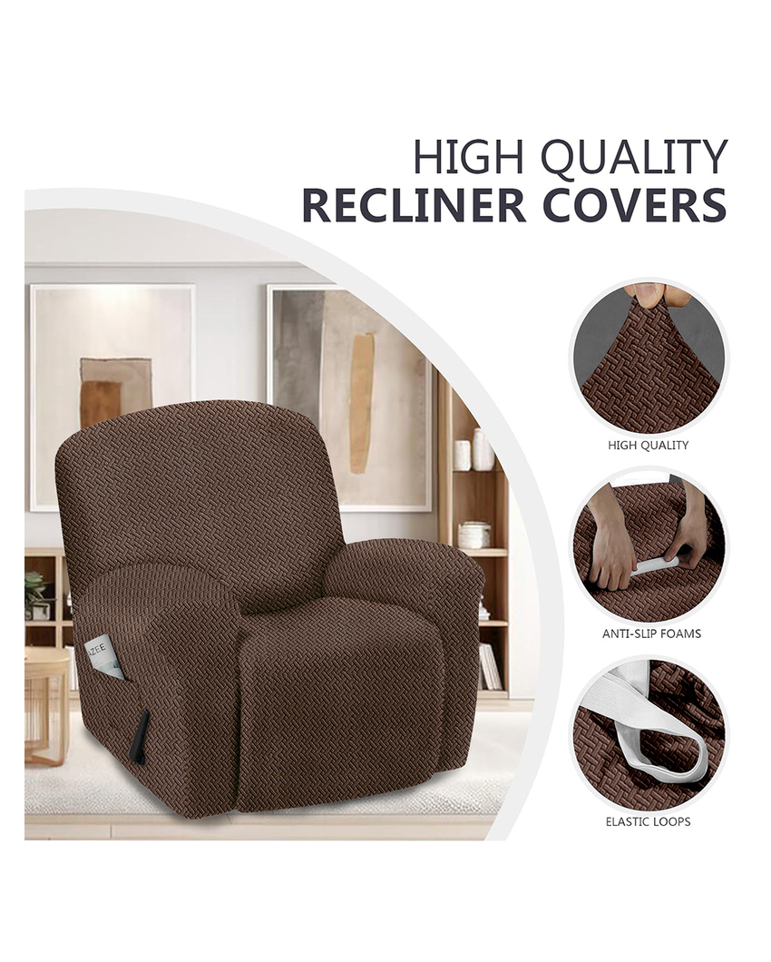 Fixy Elastic Stretchable Recliner Polyester Sofa Cover 29 x 33 inche Dusaan