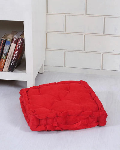 Solid Velvet Filled Floor Cushion | 16x16 inches