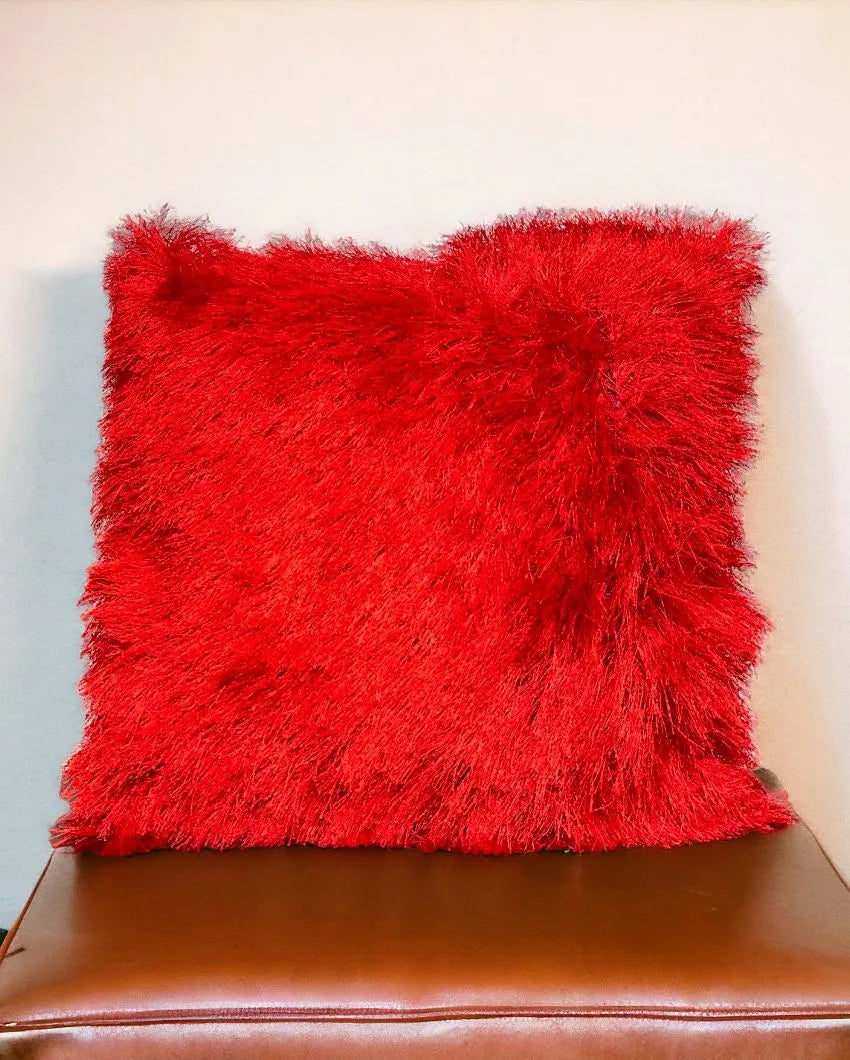 Faux Curly Wool Fur Filled Cushion | 18x18 inches