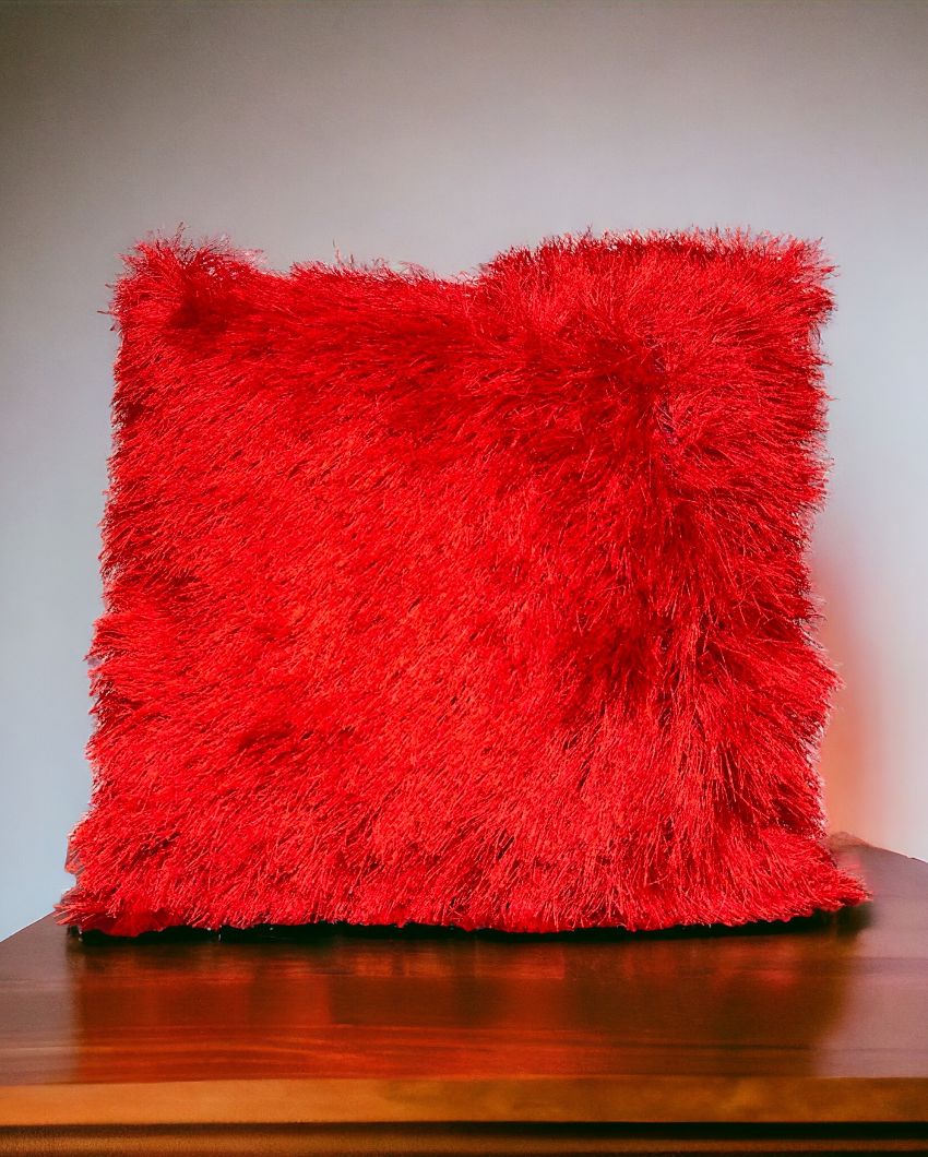 Faux Curly Wool Fur Filled Cushion | 18x18 inches