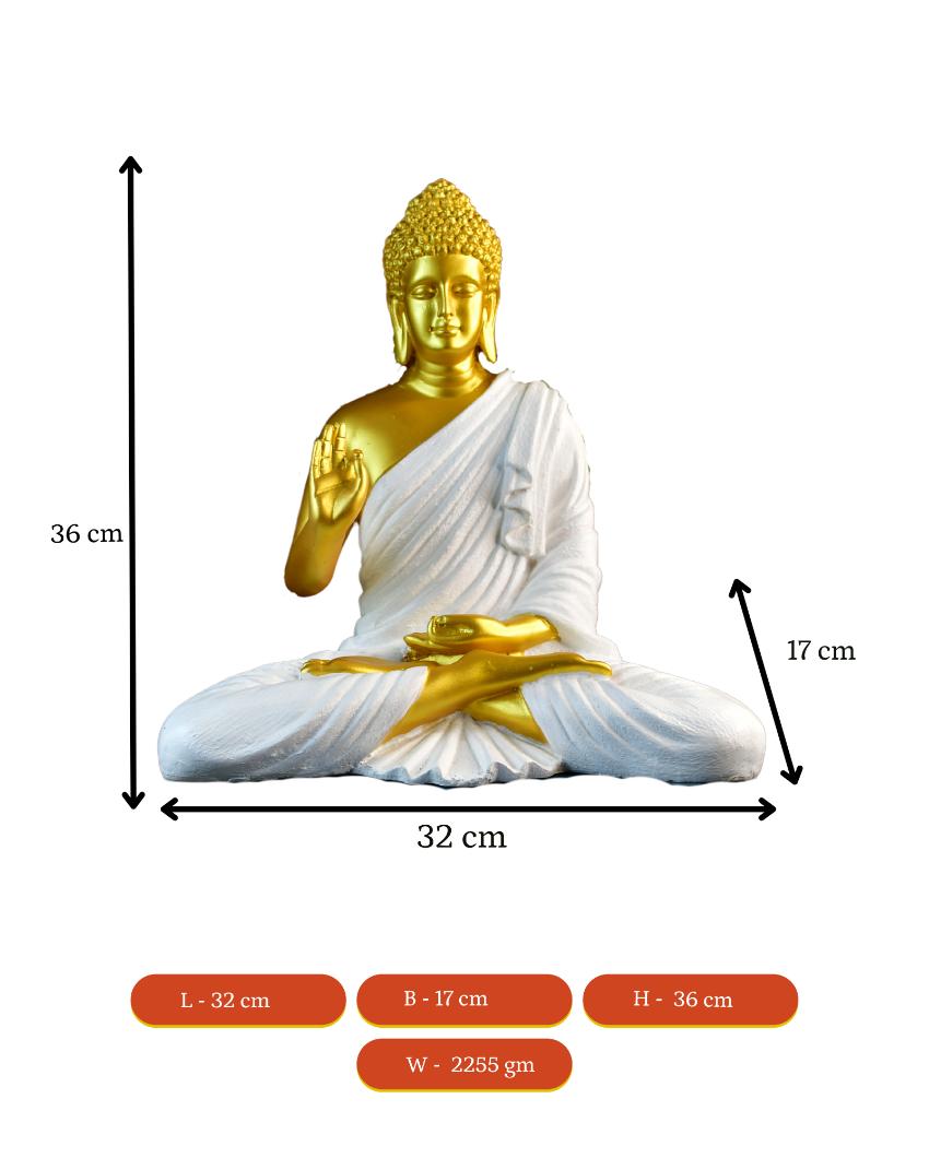 Resin Gold Buddha Tabletop Showpiece | 13 x 7 x 14 inches