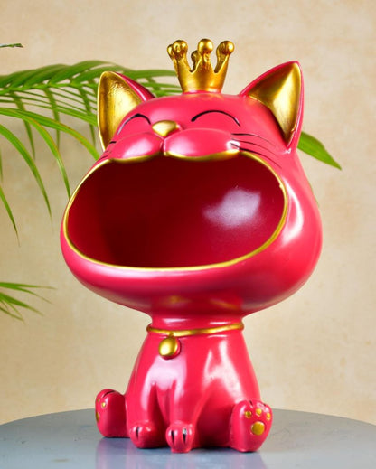 Molded Resin Cat Holder Unique Showpiece | 4 x 7 x 11 inches