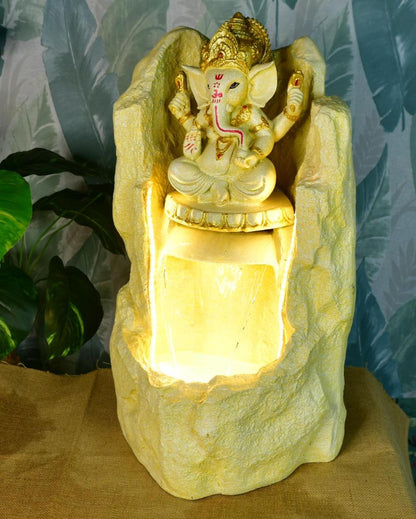 Golden Ganesha Water Fountain Luxurious Showpiece | 15 x 12 x 26 inches