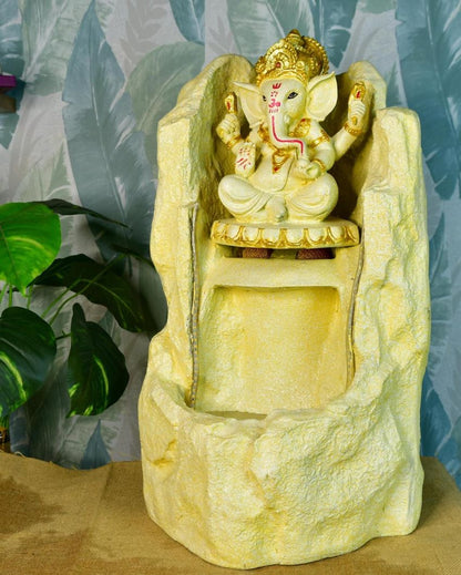 Golden Ganesha Water Fountain Luxurious Showpiece | 15 x 12 x 26 inches