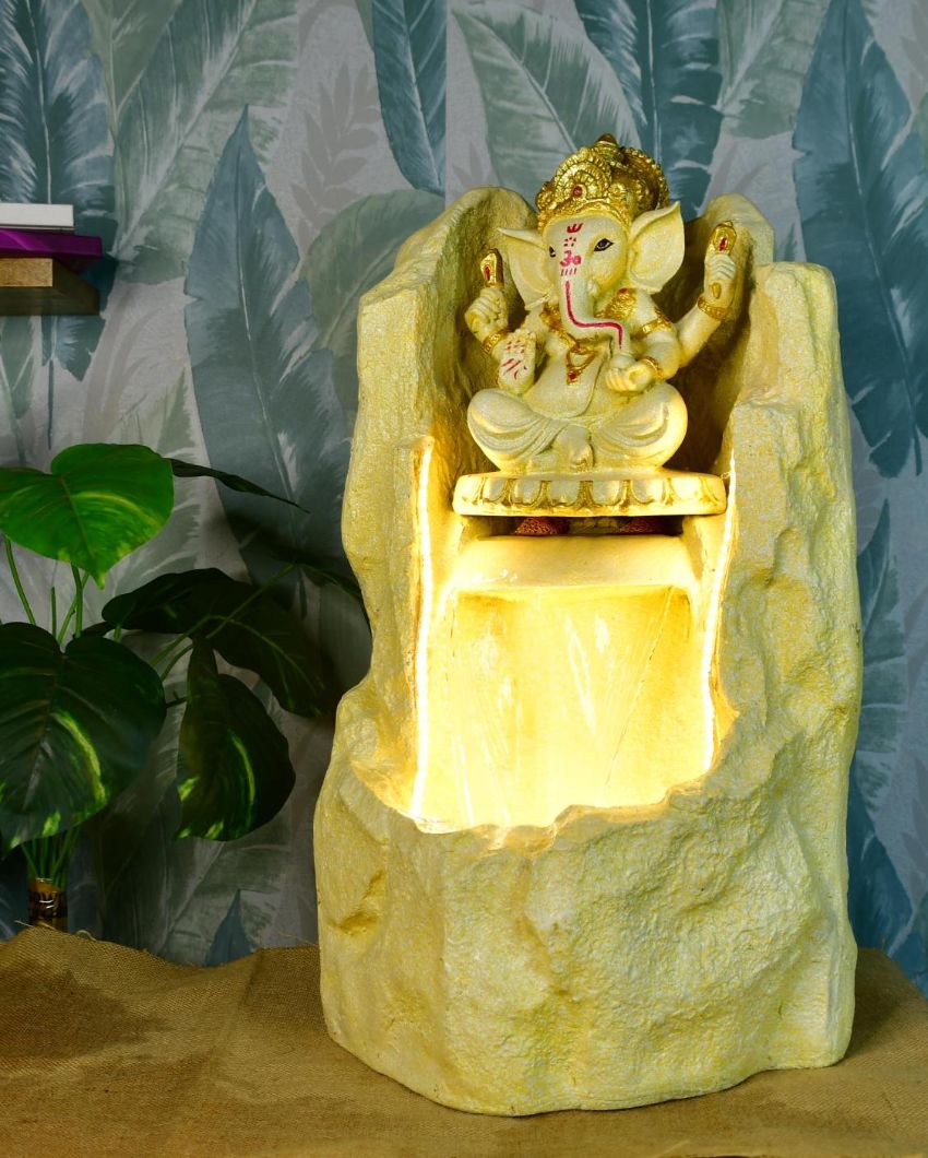 Golden Ganesha Water Fountain Luxurious Showpiece | 15 x 12 x 26 inches