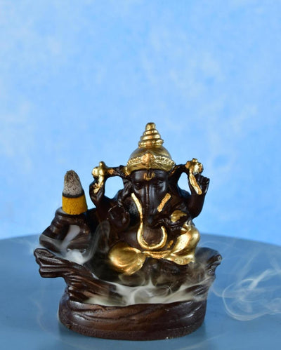 Golden Ganesh Resin Dhoop Diffusers | Set of 2