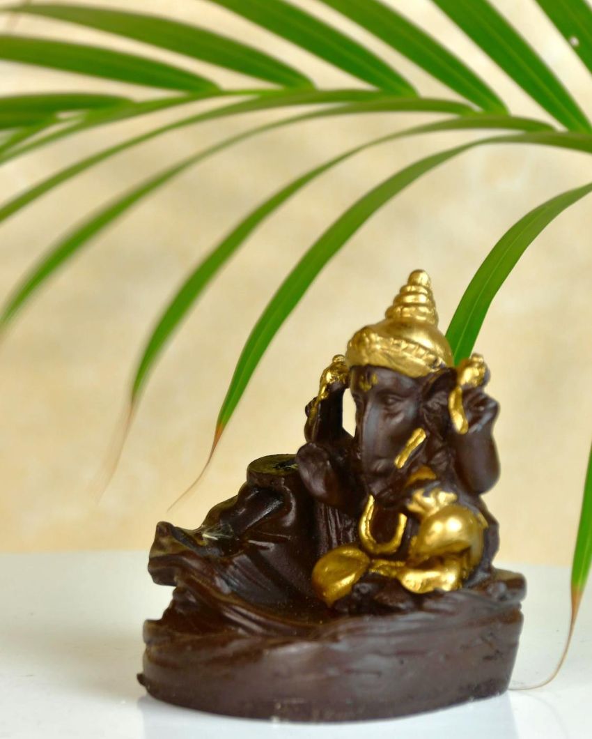 Golden Ganesh Resin Dhoop Diffusers | Set of 2