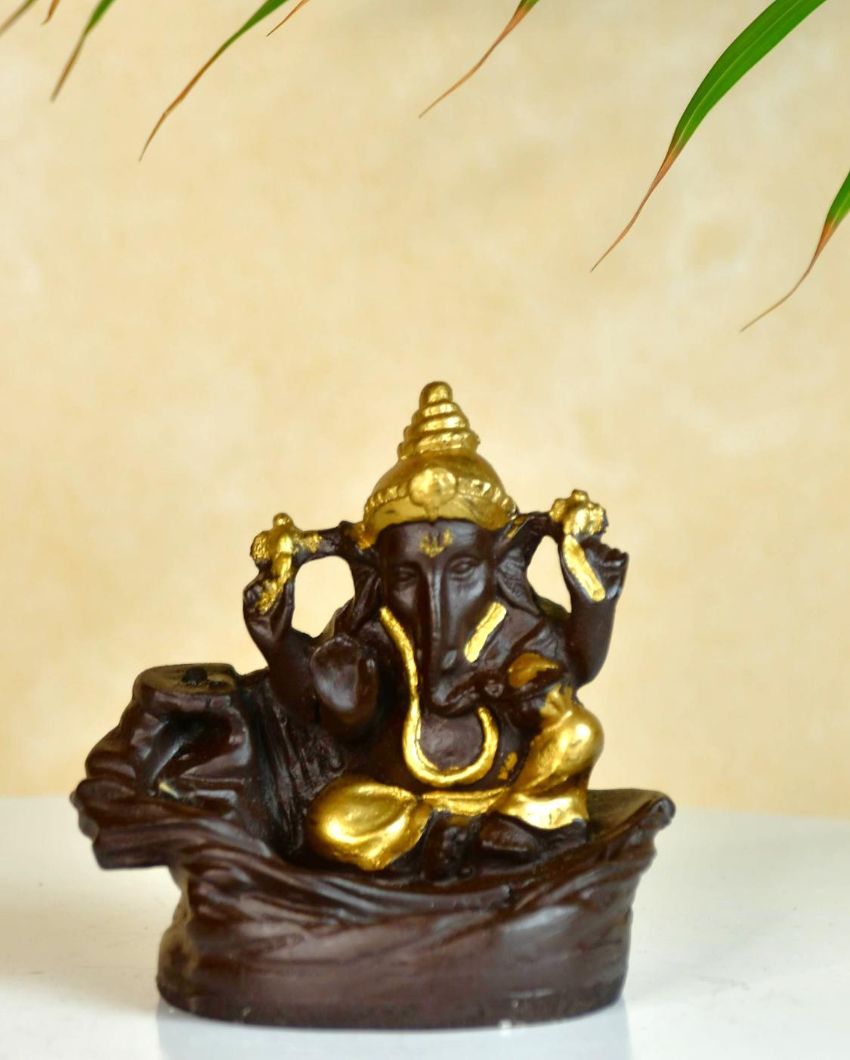 Golden Ganesh Resin Dhoop Diffusers | Set of 2