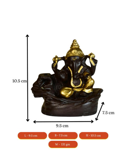 Golden Ganesh Resin Dhoop Diffusers | Set of 2