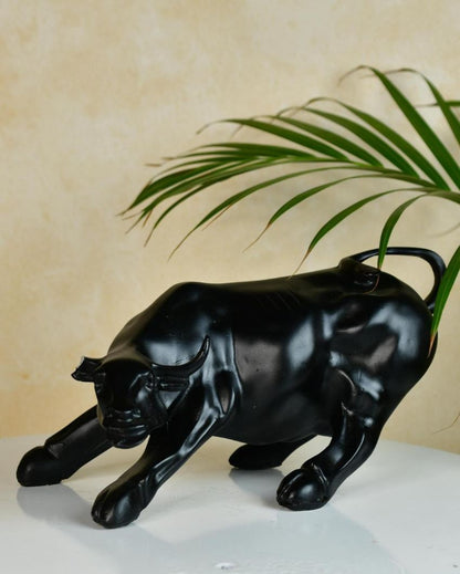 Majestic Black Bull Showpiece | 10 x 5 x 6 inches