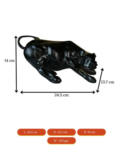 Majestic Black Bull Showpiece | 10 x 5 x 6 inches