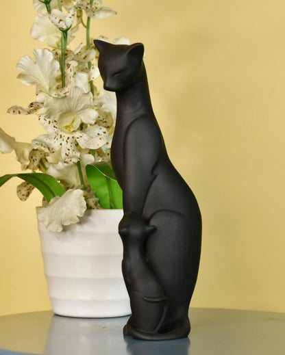 Lovely Resin Cat & Mom Showpiece | 7 x 4 x 5 inches