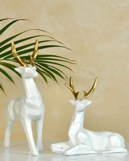 Glamorous Resin Diamond Deer Showpiece | 6 x 2 x 6 inches