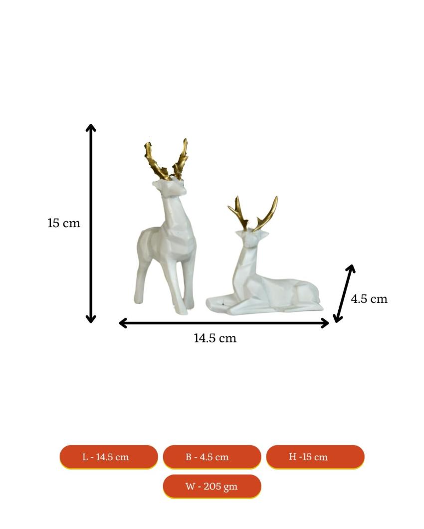 Glamorous Resin Diamond Deer Showpiece | 6 x 2 x 6 inches