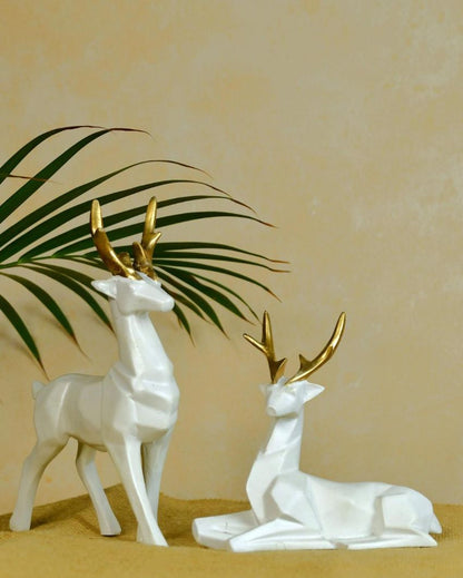 Glamorous Resin Diamond Deer Showpiece | 6 x 2 x 6 inches