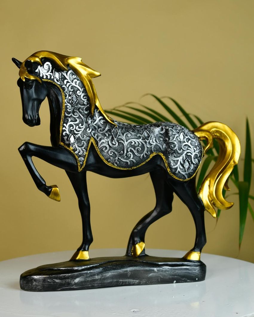 Graceful Resin Stallion Showpiece | 12 x 3 x 12 inches