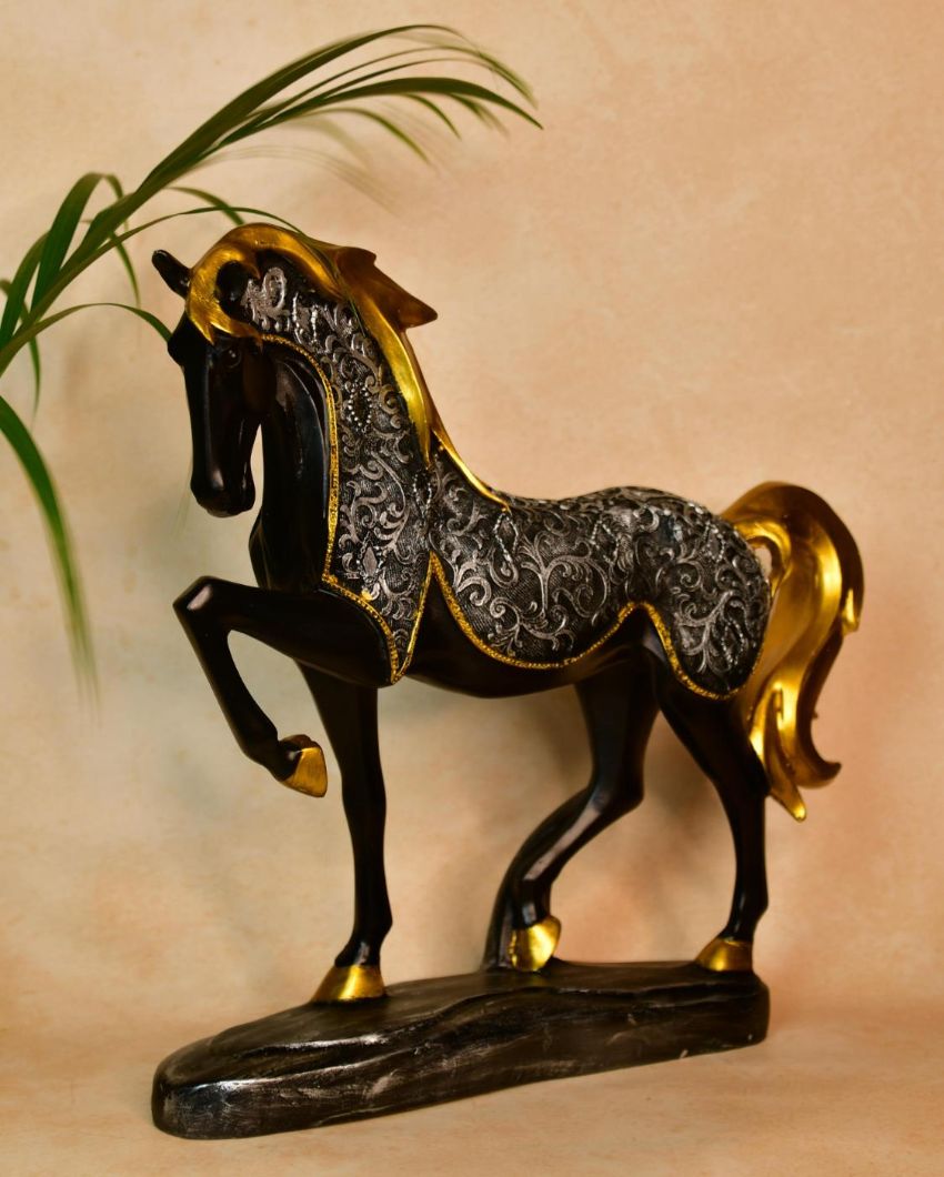 Graceful Resin Stallion Showpiece | 12 x 3 x 12 inches