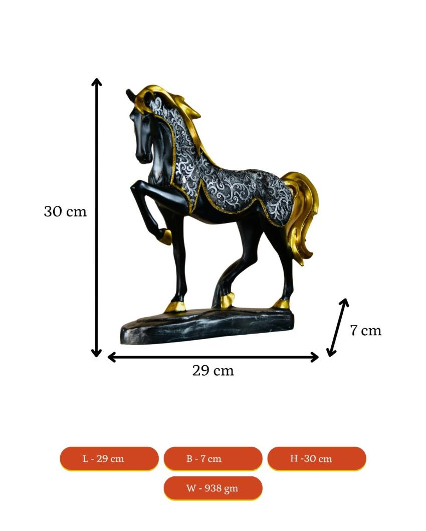 Graceful Resin Stallion Showpiece | 12 x 3 x 12 inches