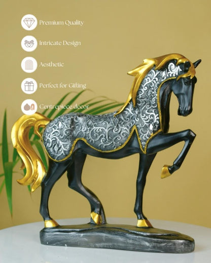 Graceful Resin Stallion Showpiece | 12 x 3 x 12 inches