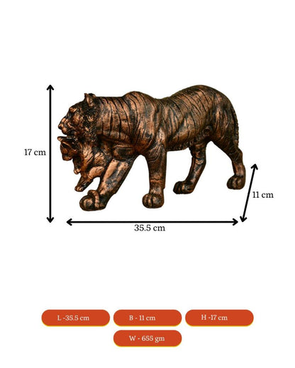 Fierce Resin Tiger Showpiece | 14 x 3 x 7 inches