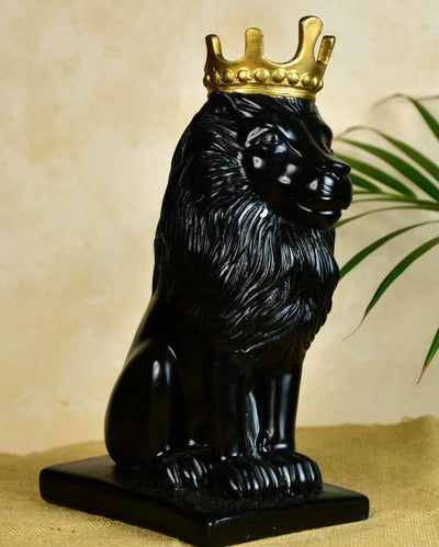 Bold Black Lion Showpiece | 7 x 5 x 11 inches