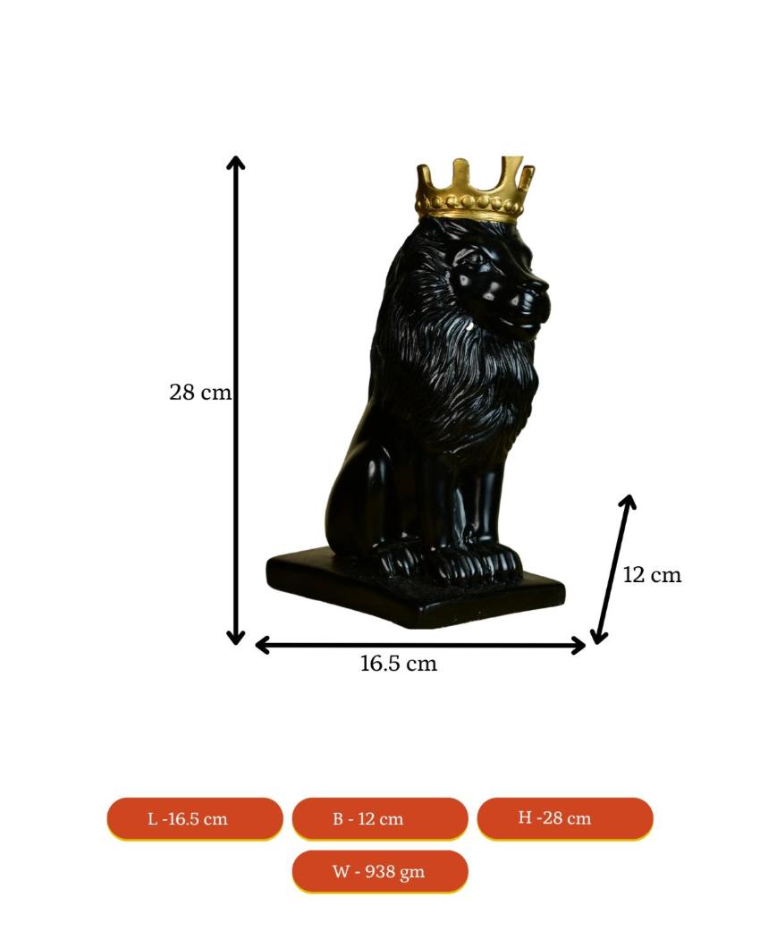 Bold Black Lion Showpiece | 7 x 5 x 11 inches