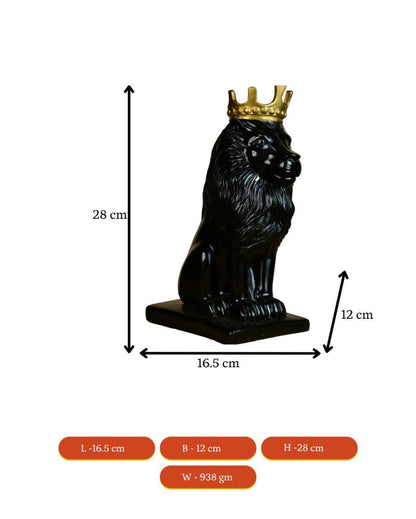 Bold Black Lion Showpiece | 7 x 5 x 11 inches