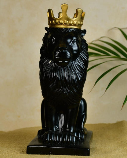 Bold Black Lion Showpiece | 7 x 5 x 11 inches