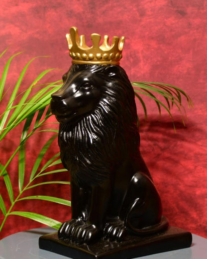 Bold Black Lion Showpiece | 7 x 5 x 11 inches