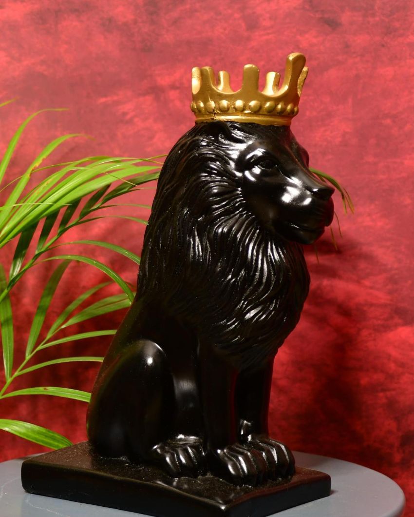 Bold Black Lion Showpiece | 7 x 5 x 11 inches