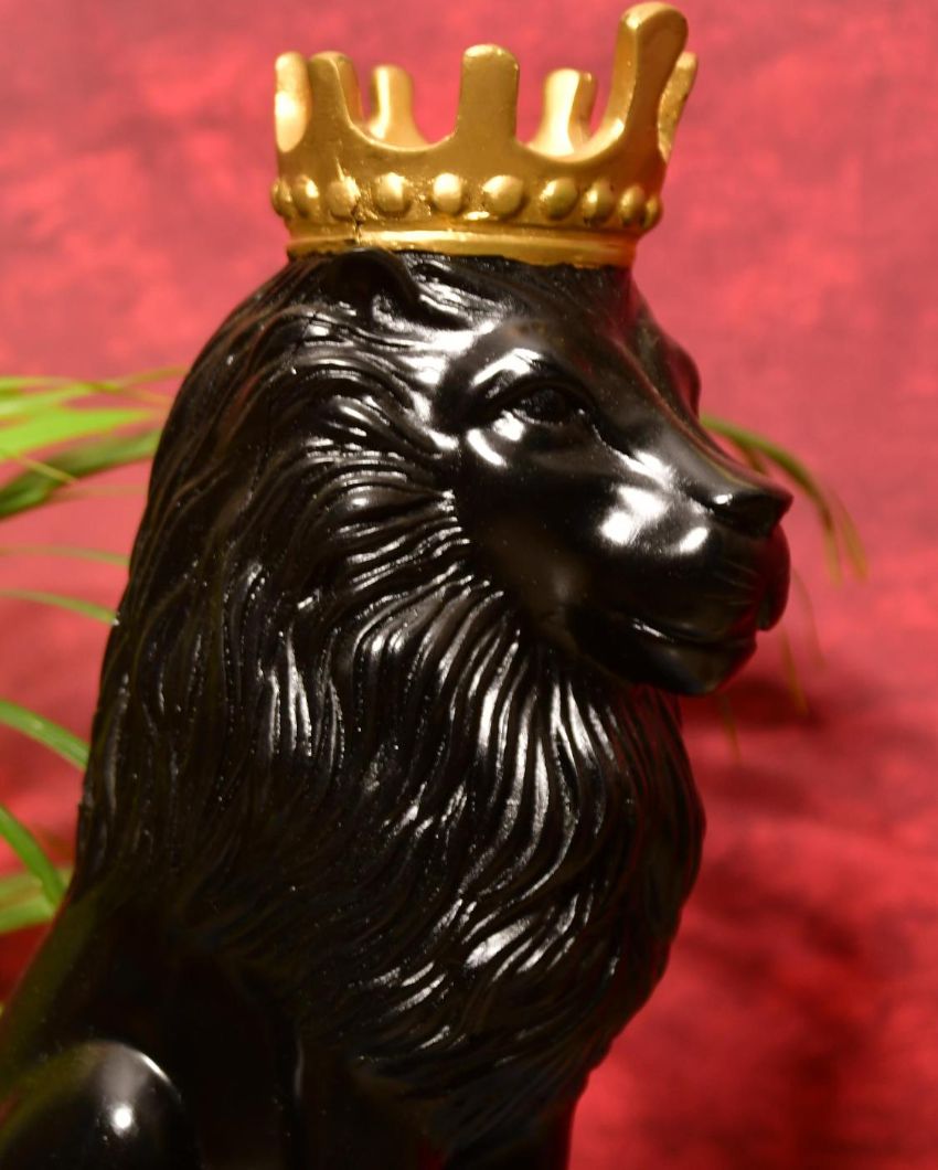 Bold Black Lion Showpiece | 7 x 5 x 11 inches