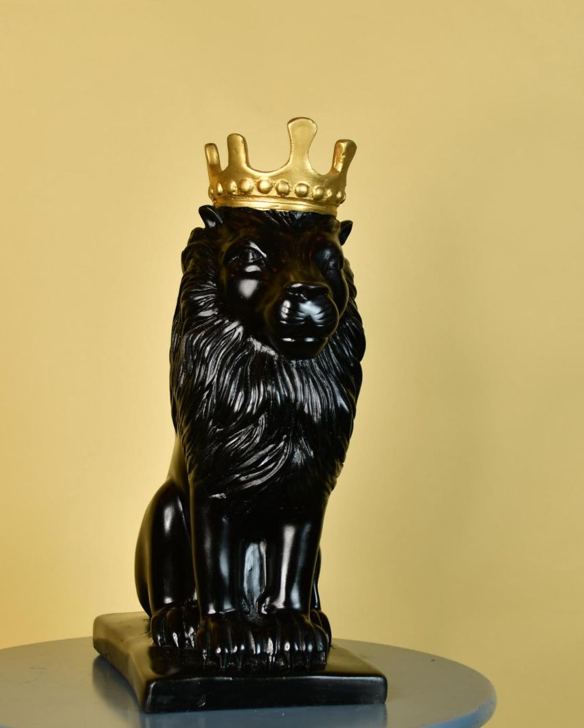 Bold Black Lion Showpiece | 7 x 5 x 11 inches