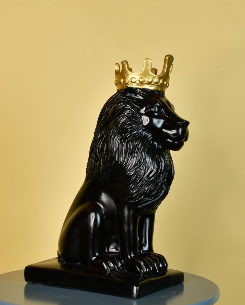 Bold Black Lion Showpiece | 7 x 5 x 11 inches