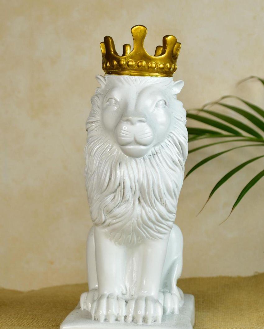 Stunning White Lion Showpiece | 7 x 5 x 11 inches