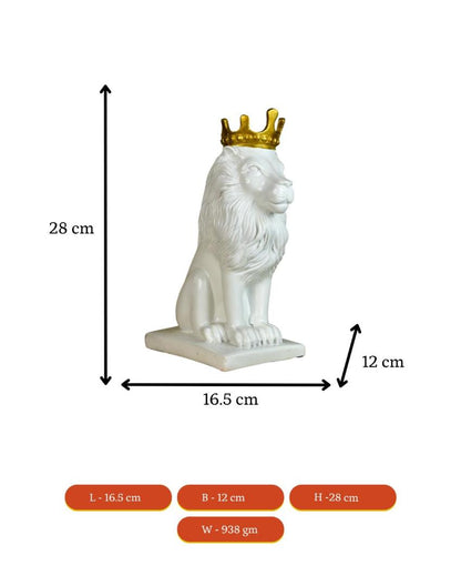 Stunning White Lion Showpiece | 7 x 5 x 11 inches