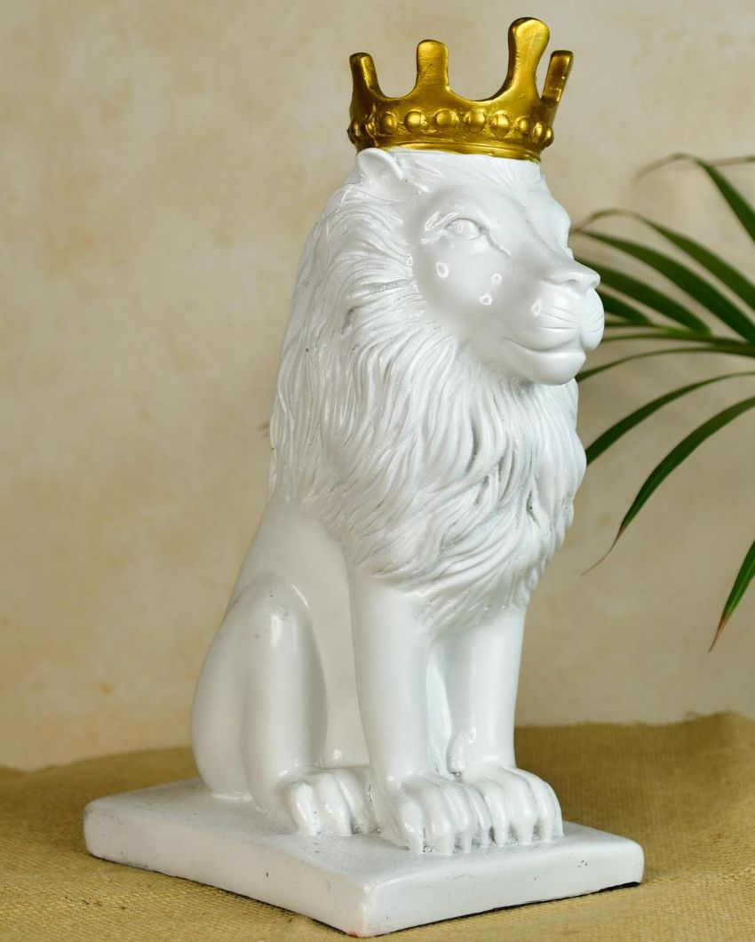 Stunning White Lion Showpiece | 7 x 5 x 11 inches