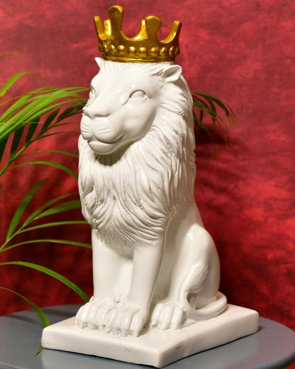 Stunning White Lion Showpiece | 7 x 5 x 11 inches