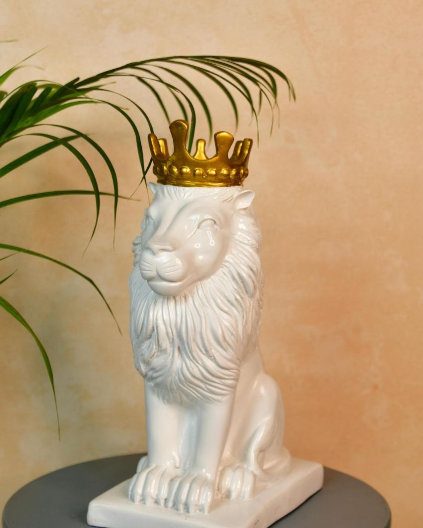 Stunning White Lion Showpiece | 7 x 5 x 11 inches