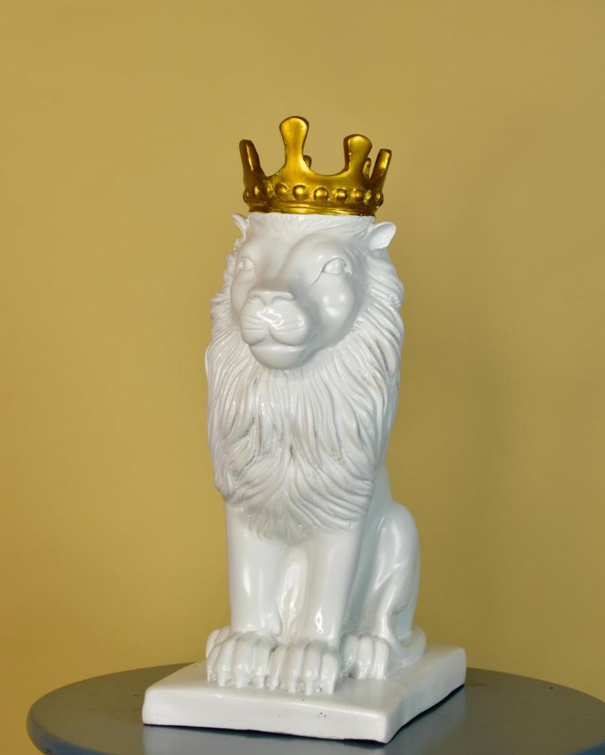 Stunning White Lion Showpiece | 7 x 5 x 11 inches