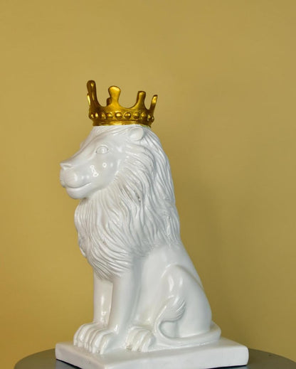 Stunning White Lion Showpiece | 7 x 5 x 11 inches