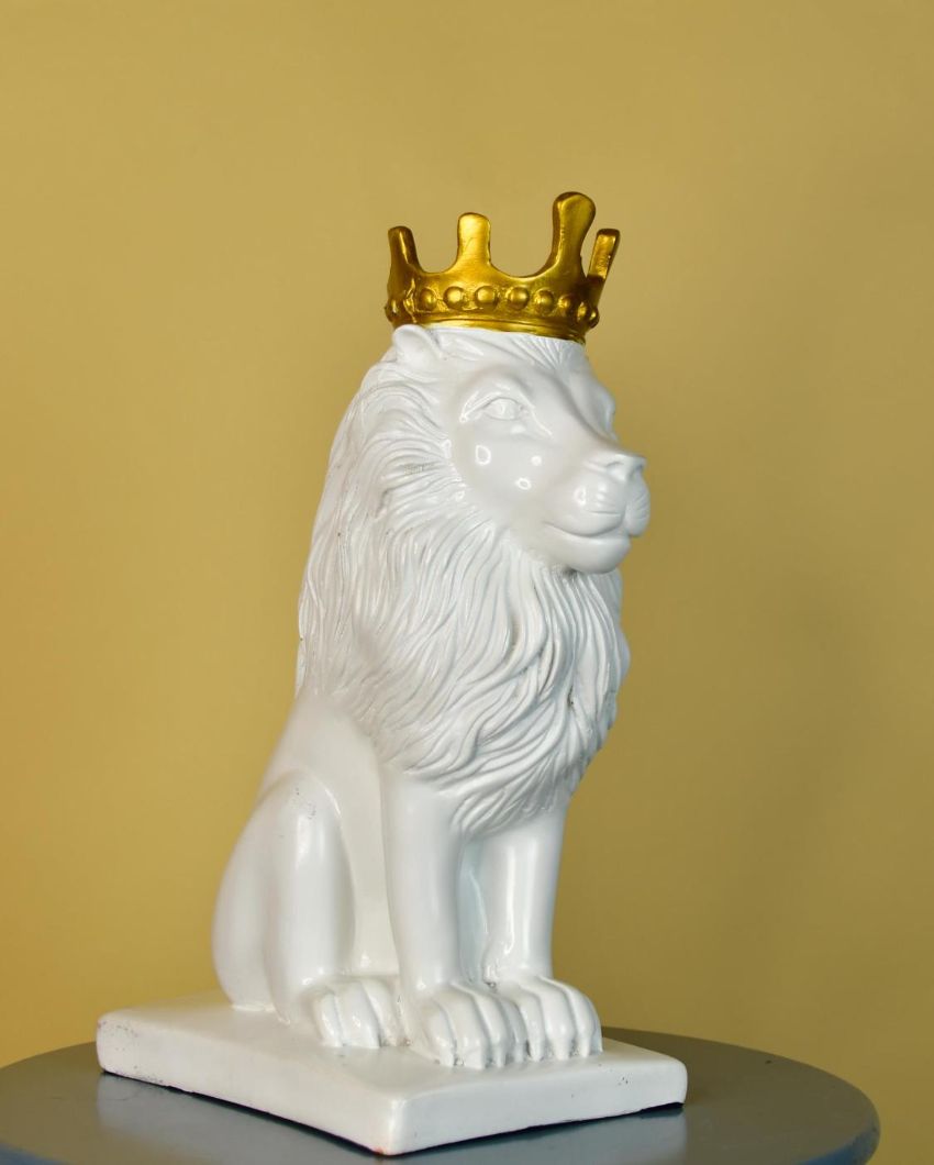 Stunning White Lion Showpiece | 7 x 5 x 11 inches