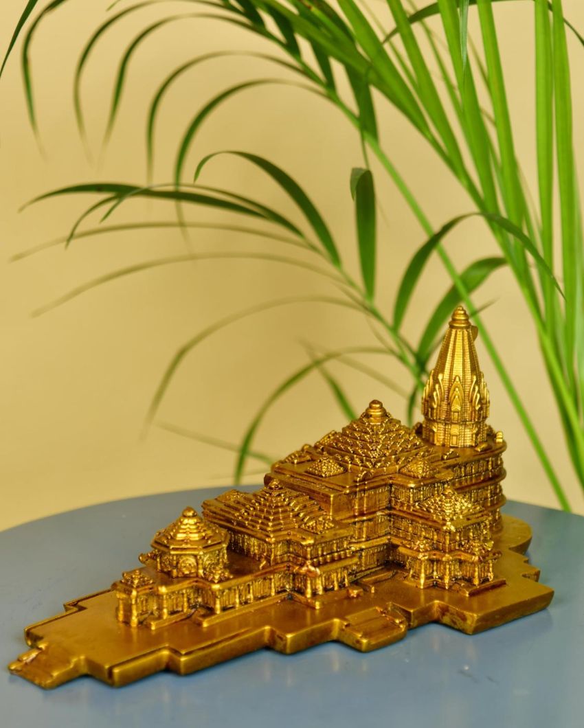 Resin Ram Mandir Tabletop Showpiece | 9 x 7 x 4 inches