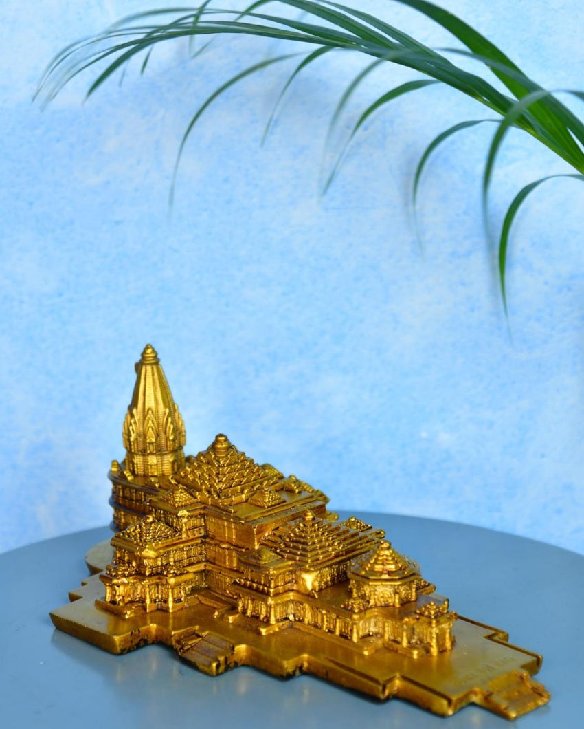 Resin Ram Mandir Tabletop Showpiece | 9 x 7 x 4 inches