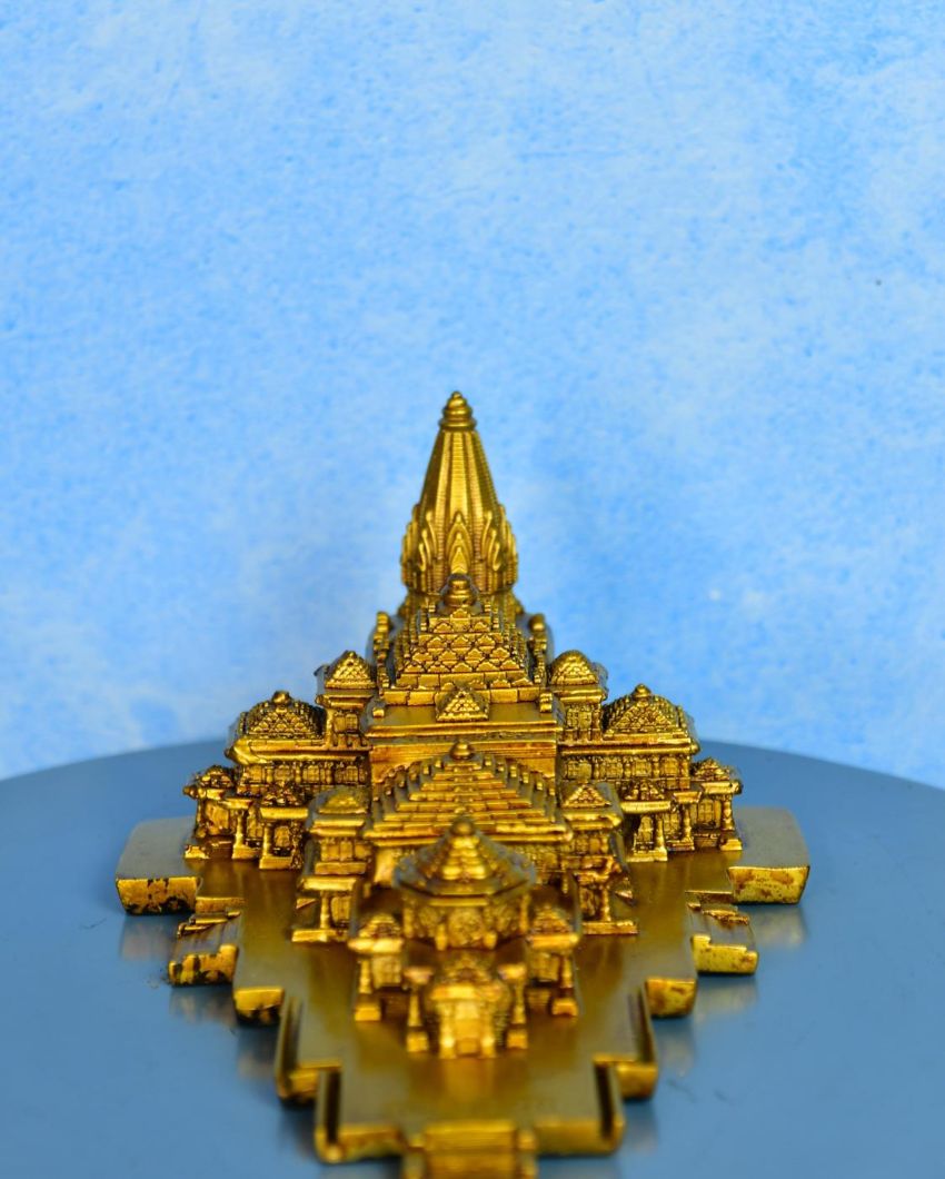 Resin Ram Mandir Tabletop Showpiece | 9 x 7 x 4 inches