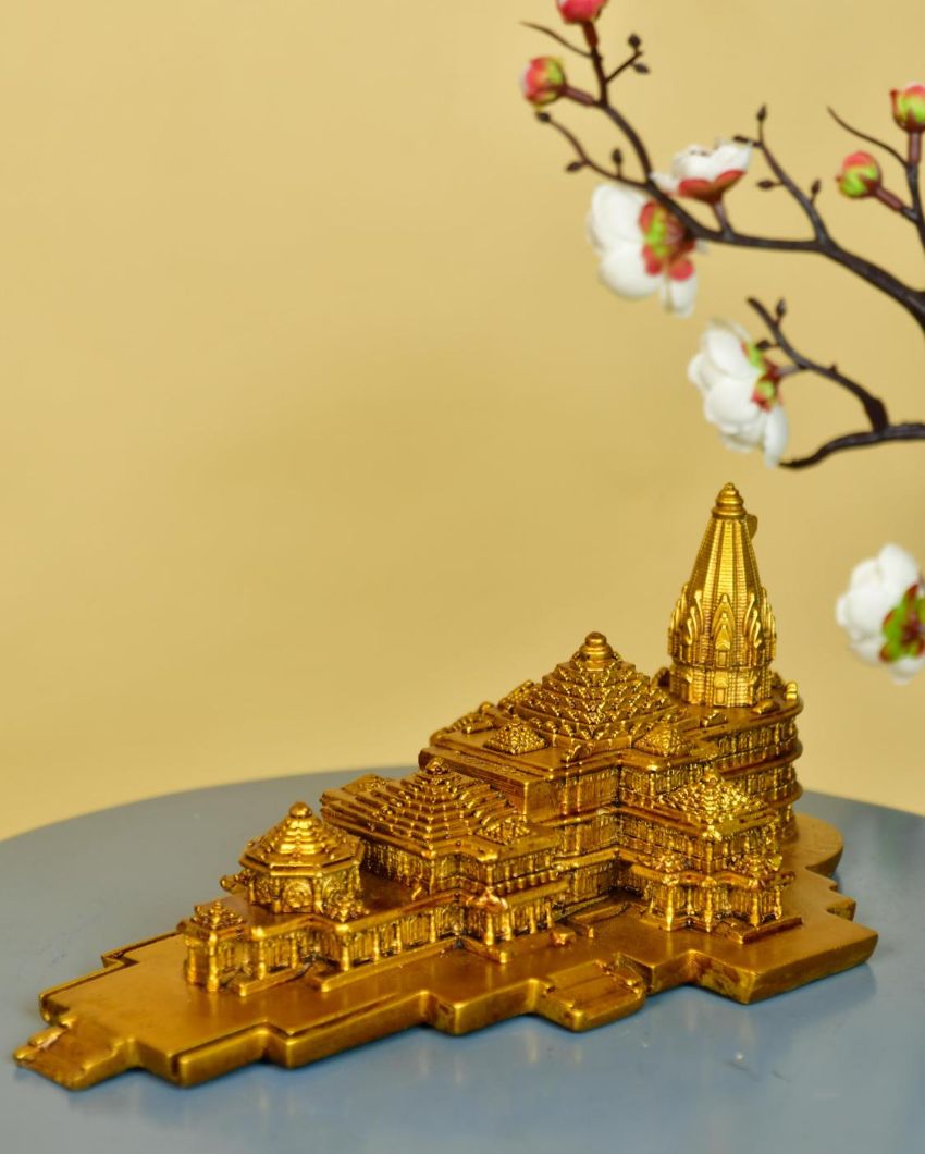 Resin Ram Mandir Tabletop Showpiece | 9 x 7 x 4 inches