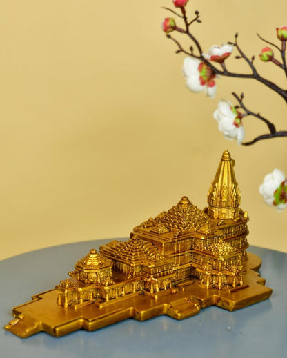 Resin Ram Mandir Tabletop Showpiece | 9 x 7 x 4 inches