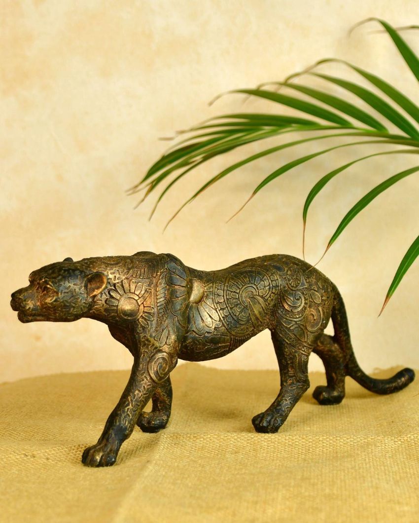 Sleek Resin Panther Showpiece  | 13 x 2 x 4 inches