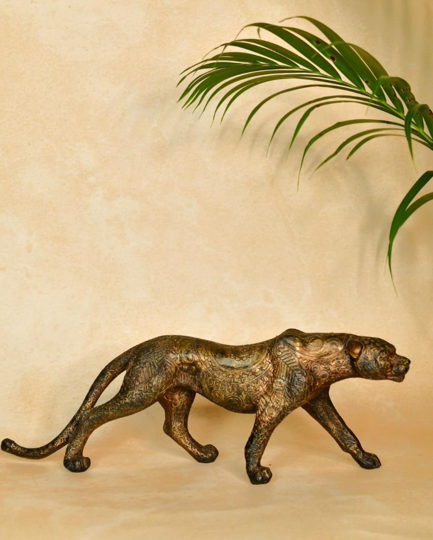 Sleek Resin Panther Showpiece  | 13 x 2 x 4 inches