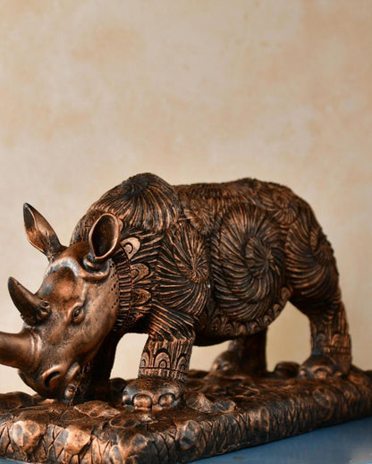 Rugged Resin Rhino Showpiece | 15 x 6 x 7 inches